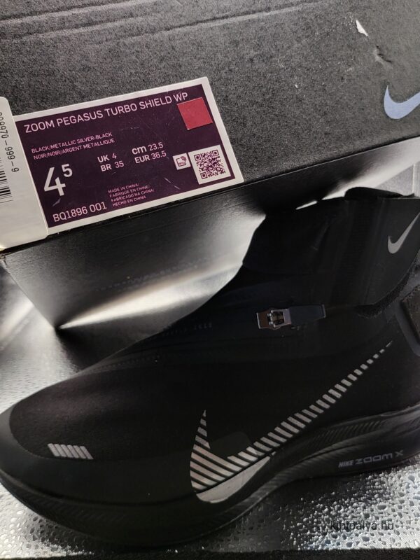 Nike Zoom Pegasus Turbo Shield "Black & Metallic Silver" - Image 10