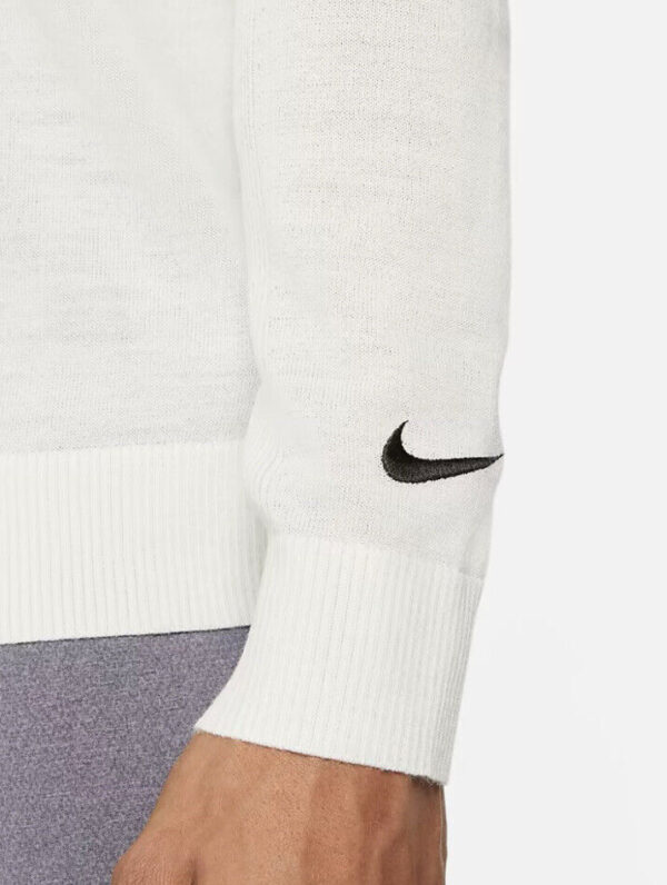 Men's Nike Tiger Woods Solid Color Elastic Breathable Golf Round Neck Wool Sweater Mountain White - Image 3